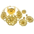 thumbnail image 1 of 4 Pcs 24K Sparkling Engagement Wedding Jewelry Sets for Women Necklace Bracelet Earrings Ring Bridal Jewelry Sets for Women Party Prom Costume Accessories, 1 of 6