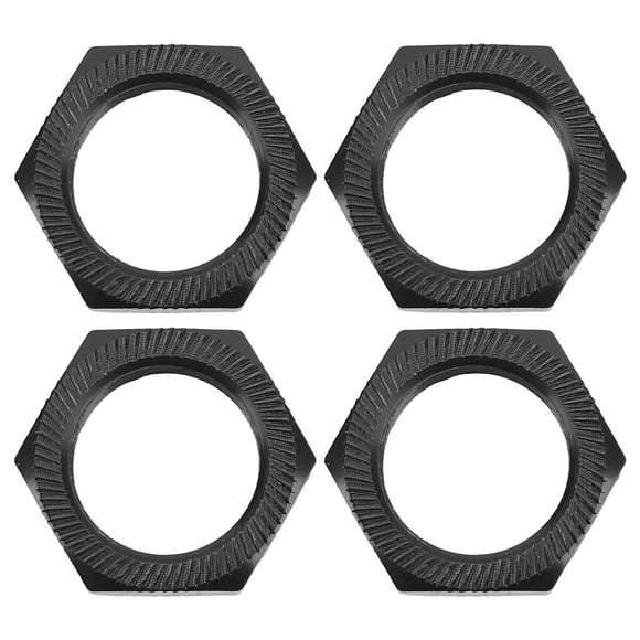 4 Pcs 24mm Wheel Hex Hub Nut Aluminum Alloy High Strength 24mm Hex Hub Nut for 1/5 Outcast 8s Black