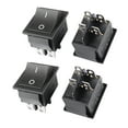 thumbnail image 1 of Uxcell 4 Pcs AC 250V 16A 125V 20A 4 Pin DPST Black On/OFF Rocker Switch, 1 of 2