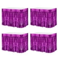 thumbnail image 1 of Uxcell Metallic Foil Fringe Tinsel Table Skirts for Party Rose Red, 1 of 7