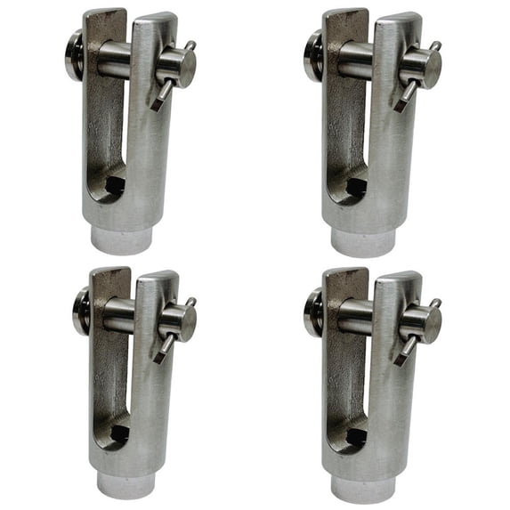 4 Pcs 3/8"-16 Left Handed Threaded Yoke End 1200 Lbs WLL Stainless Steel T316
