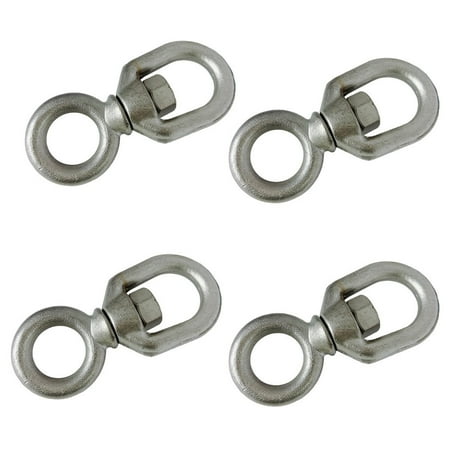4 Pcs 3/8" Chain Swivel FED SPEC Drop Forged 3400 Lb WLL Stainless Steel T316