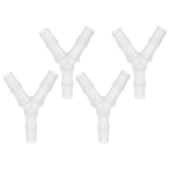 4 Pcs 3/8" Y Shaped Hose Barb Y Barbed Tube Pipe Fitting PP Translucent