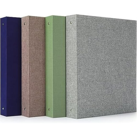 4 Pcs 3 Ring Binder with Linen Cover 1.25 inch Durable Round Rings Binder for 8.5 x 11 Inch Paper Letter Size for School Office and Home, 4 Colors
