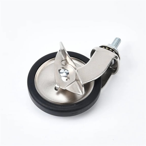 4 Pcs 3-inch Nickel Plated Screw M8 Universal PP Wheel/brake Dining Wheel/ Casters Trolley Silent Wheels Furniture Wheels ,Quiet and Smooth