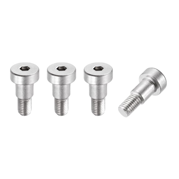 4 Pcs 304 Stainless Steel Shoulder Bolt 10mm Shoulder Dia 10mm Shoulder Length M8x1.25 Thread Hex Socket Shoulder Bolts for Hydraulic Injection Molding Machinery Industries