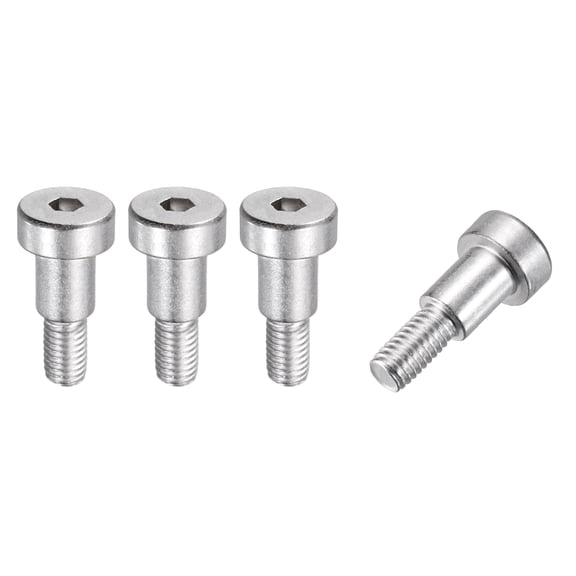 4 Pcs 304 Stainless Steel Shoulder Bolt 8mm Shoulder Dia 10mm Shoulder Length M6x1 Thread Hex Socket Shoulder Bolts for Hydraulic Injection Molding Machinery Industries