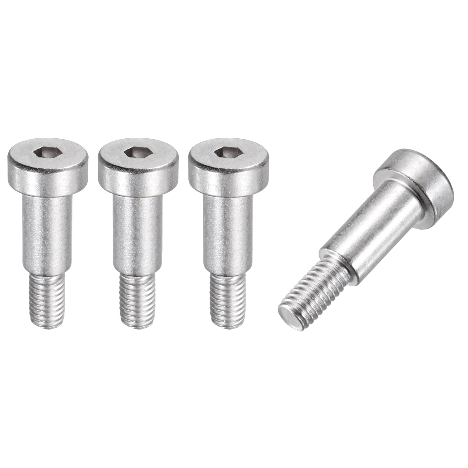Uxcell 6-Pack 304 Stainless Steel Shoulder Bolts – 8mm Shoulder Dia X 30mm Shoulder Length, M6 Thread, Hex Socket, For Machinery & Automotive