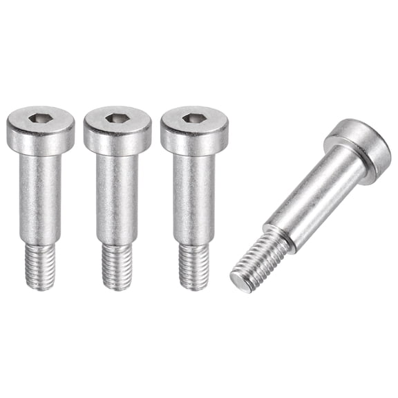 4 Pcs 304 Stainless Steel Shoulder Bolt 8mm Shoulder Dia 18mm Shoulder Length M6x1 Thread Hex Socket Shoulder Bolts for Hydraulic Injection Molding Machinery Industries