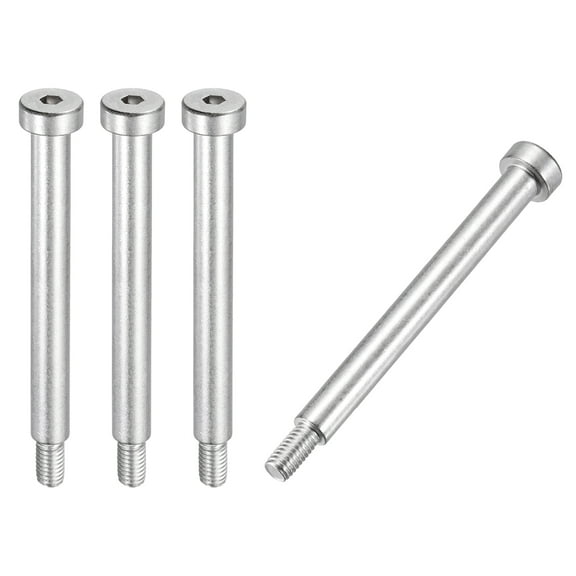 4 Pcs 304 Stainless Steel Shoulder Bolt 8mm Shoulder Dia 75mm Shoulder Length M6x1 Thread Hex Socket Shoulder Bolts for Hydraulic Injection Molding Machinery Industries