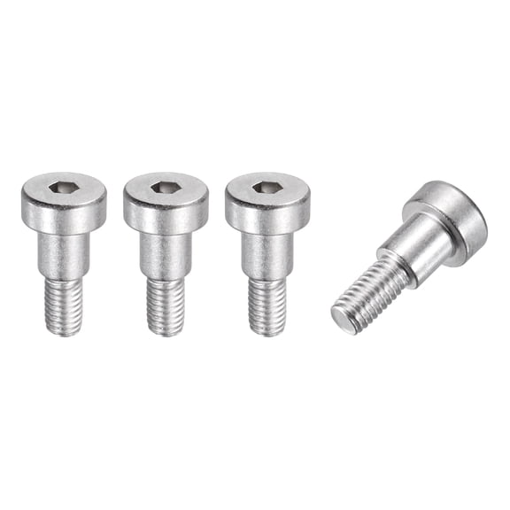 4 Pcs 304 Stainless Steel Shoulder Bolt 8mm Shoulder Dia 8mm Shoulder Length M6x1 Thread Hex Socket Shoulder Bolts for Hydraulic Injection Molding Machinery Industries