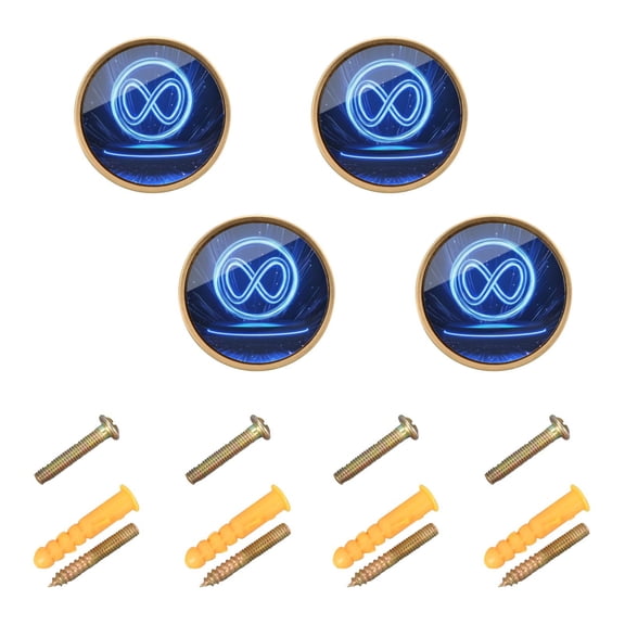 4 Pcs 32mm Diameter Round Cabinet Hardware Knob Zinc Alloy Furniture Knobs for Dresser Home Decor An Infinite Loop