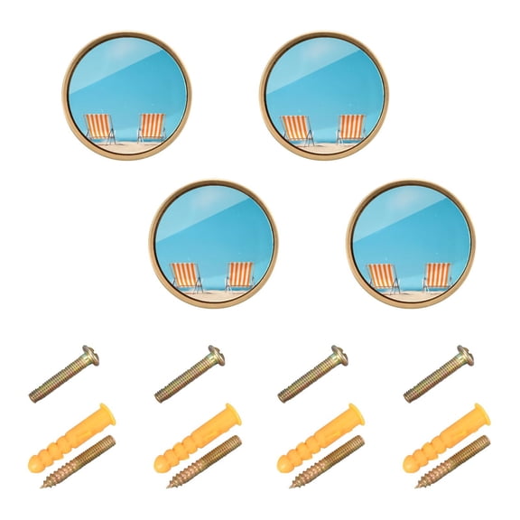 4 Pcs 32mm Diameter Round Cabinet Hardware Knob Zinc Alloy Furniture Knobs for Dresser Home Decor Beach Chairs