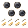 thumbnail image 1 of 4 Pcs 32mm Diameter Round Cabinet Hardware Knob Zinc Alloy Furniture Knobs for Dresser Home Decor Dark Gray Wave Pattern, 1 of 9