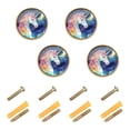 thumbnail image 1 of 4 Pcs 32mm Diameter Round Cabinet Hardware Knob Zinc Alloy Furniture Knobs for Dresser Home Decor Majestic Unicorn, 1 of 9