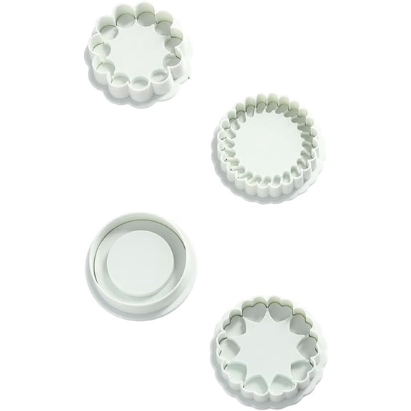 4 Pcs 3D Flower Cookie Cutter, Jam Chocolate Sandwich Flower Cookie Cutter Set, Plastic Flowers Cookies Cutters Biscuit Cookies Stamps
