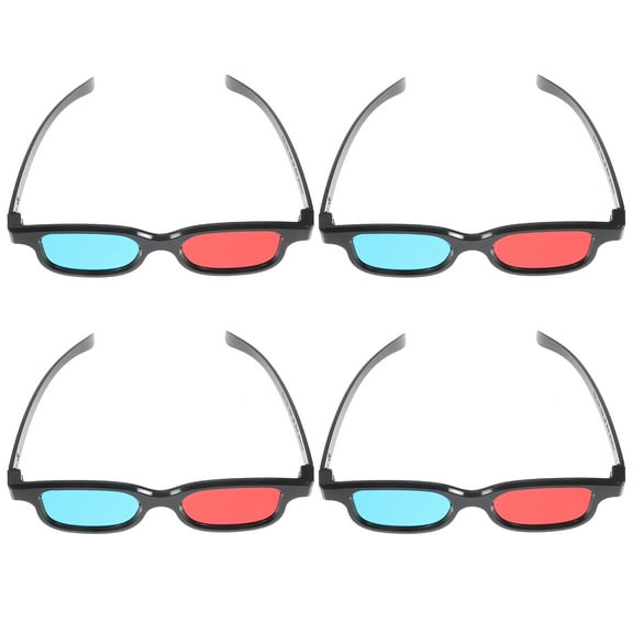 4-Pack 3D Movie Glasses for TV and Cinema with LED Light-Up Rectangle Frame Sunglasses for Enhanced Viewing