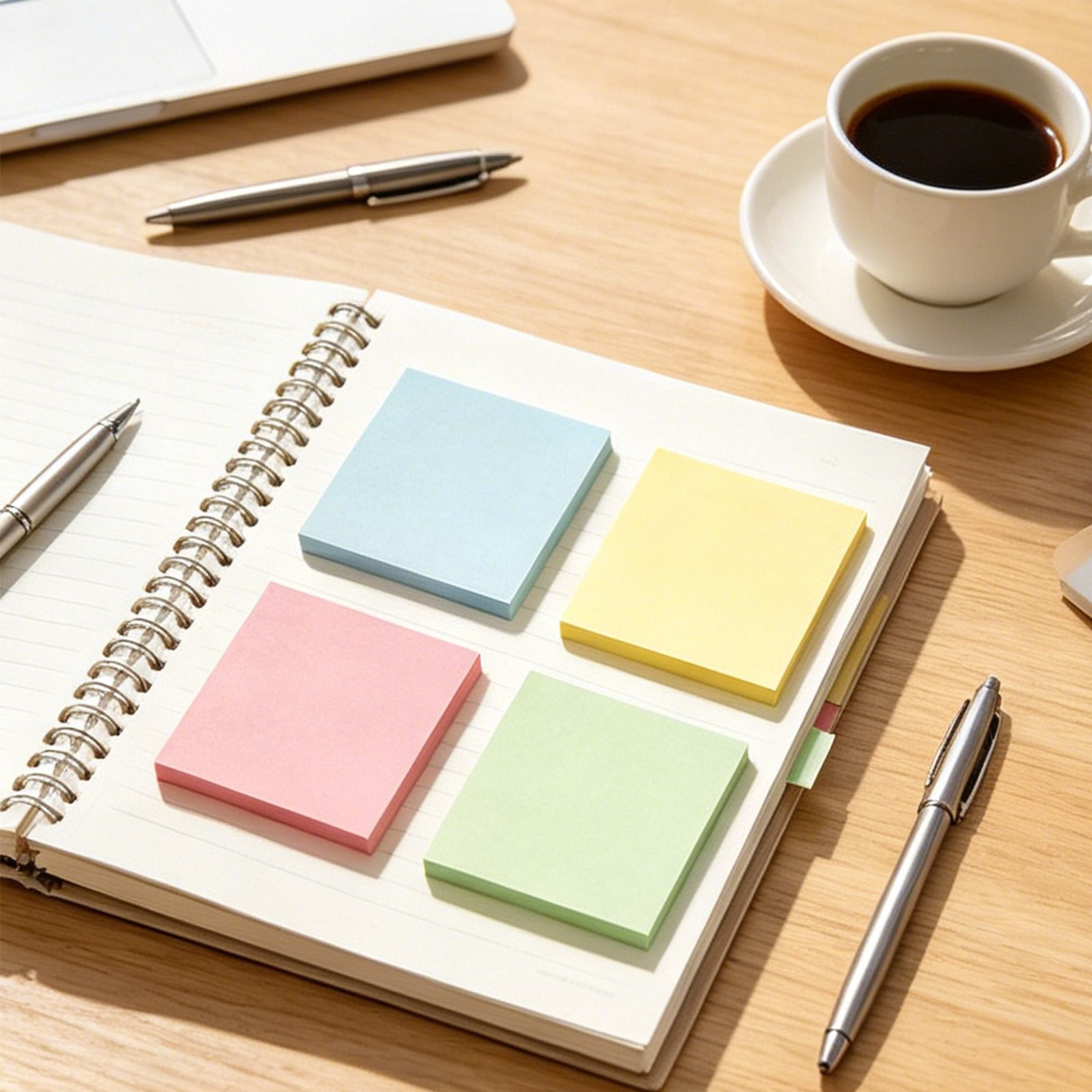 4 Pcs 3x3 Inches Multicolor Sticky Notes, Removable and Writable ...