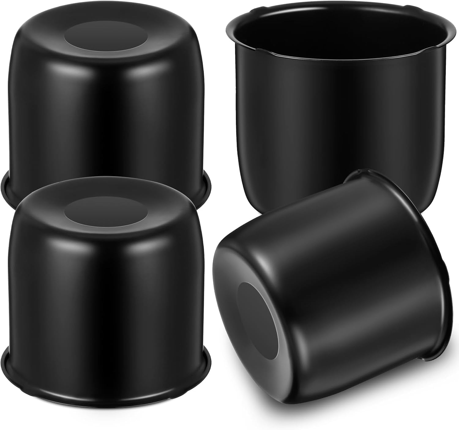 4 Black Push-Through Center Caps – 4.25 Inch – For Truck, Trailer Or Auto Wheels