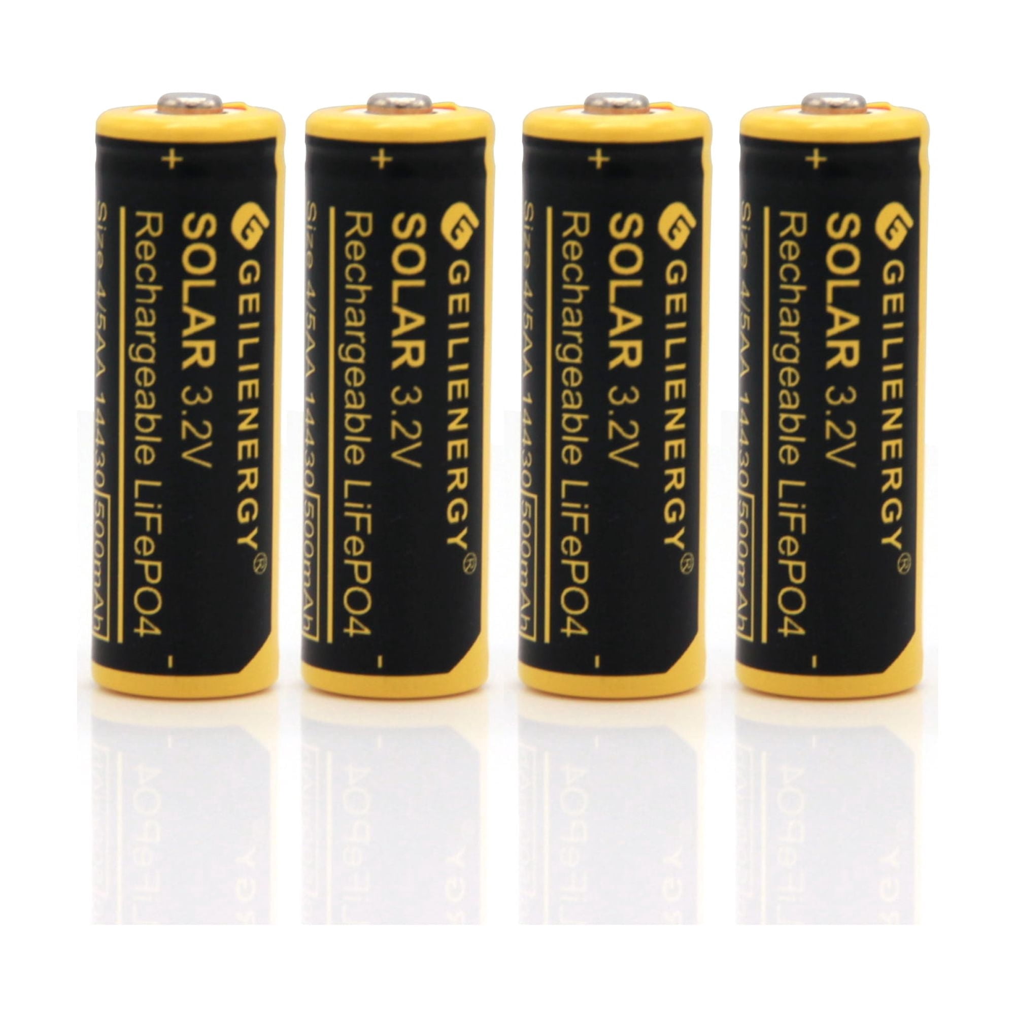 (4 Pcs) 3.2v 4/5 AA 14430 500mAh LiFePO4 Lithium Rechargeable Solar Battery for Outdoor Solar Lights