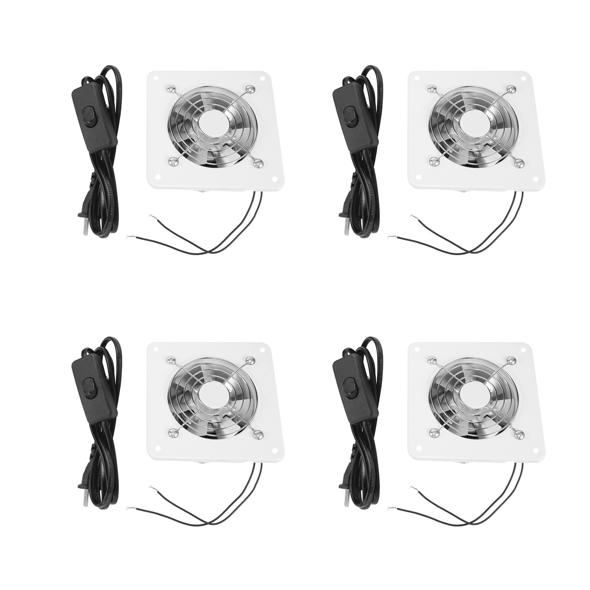 4 Pcs 4 Inch Inline Duct Fan Air Ventilator Metal Pipe Ventilation