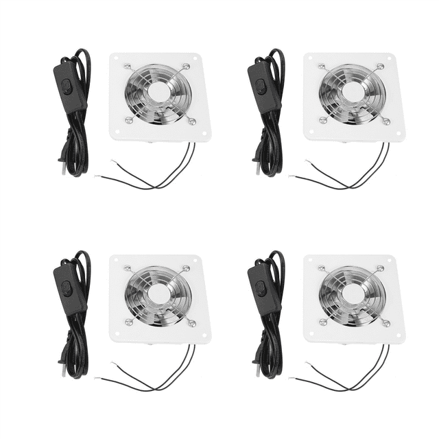 4 Pcs 4 Inch Inline Duct Fan Air Ventilator Metal Pipe Ventilation