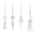 thumbnail image 1 of 4 Pcs 4 Style Purple Phone Charm Jellyfish Pendant Phone Straps Lanyard Cellphone Chain Accessories for Camera Keyring Wallet, 1 of 7