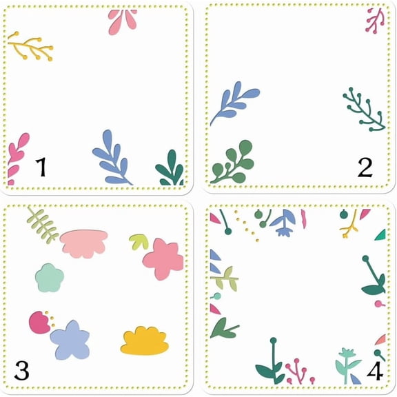 4 Pcs 4 Styles Leaf Painting Stencils 11.81x11.81 Inch Reusable Craft Stencils Hollow Out Drawing Painting Template