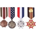 thumbnail image 1 of 4 Pcs 4 Styles Military Medal Brooch Pins Retro British Preppy Style Alloy with Iron Pendant Lapel Pins Retro Vintage Military Medals For Uni, 1 of 6