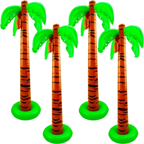 4 Pcs 40 Inch Inflatable Palm Trees Jumbo Blow Up Palm Trees Large Coconut Tree for Summer Tropical Beach Hawaiian Party Decoration VT4