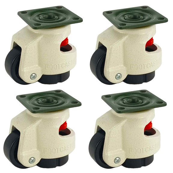 4 Pcs 40F Leveling Machine Caster, Top Plate Leveling Wheel with Retractable Pad for Workbench, Heavy Furniture,Machine Equipment(1.5 INCH)