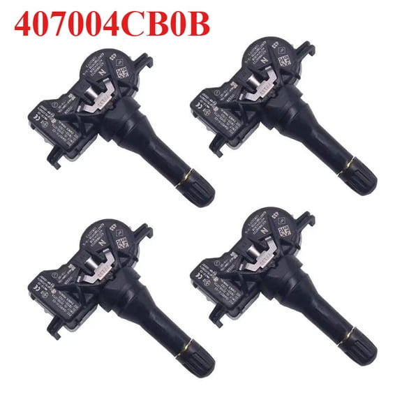 4 Pcs 433MHz TPMS Tire Pressure Sensor---Compatible with Infiniti QX50 and Nissan Altima, Micra, Leaf, Rogue, Sentra. OE Part: 40700-4CB0B.