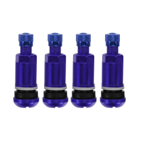 4 Pcs 46mm Aluminum Alloy Tire Valves Fit For 11.3mm Valve Stem Lightweight Straight Tyre Valve Stem Blue Universal
