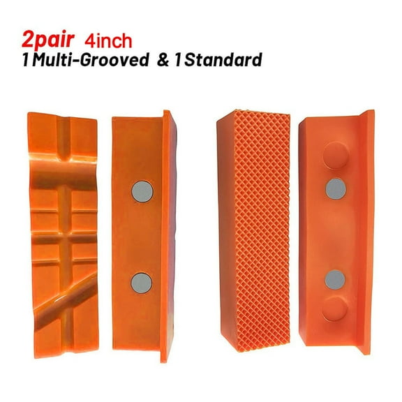 4 Pcs 4inch Magnetic Soft Pad Jaw Rubber for Metal Vise Bench Machine Tools