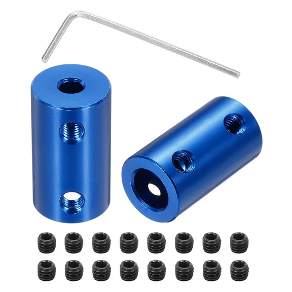 4 Pcs 4mm to 8mm Shaft Coupler Connector L25mm x D14mm Rigid Coupling Set with 16 Screws