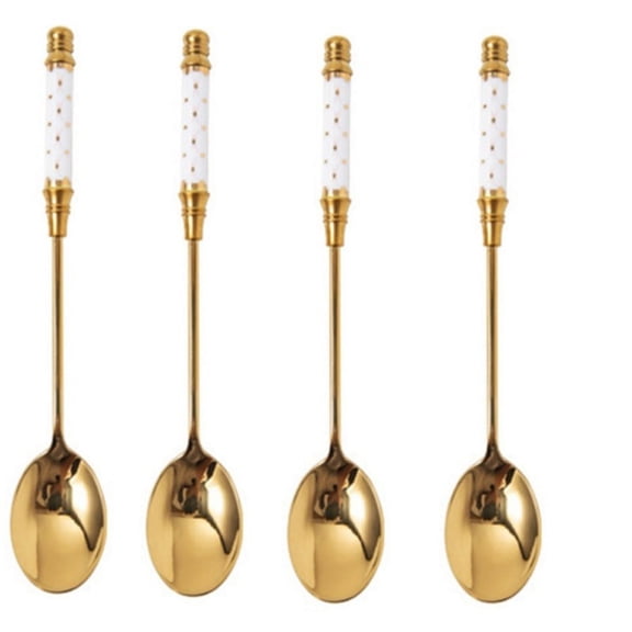 4 Pcs 5.7 Inch Stainless Steel Coffee Spoons,Tea Spoons,Espresso Spoons,Iced Tea Spoons,Ice Cream Spoons,Coffee Stirrers,Coffee Spoons For Coffee Bar,Teaspoons