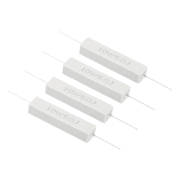 4 Pcs 5 Ohm Resistors, 10W Ceramic Cement Resistor Power Cement Resistor Kit Tolerance 5% for Power Adapters Audio Computer TV Circuit Board