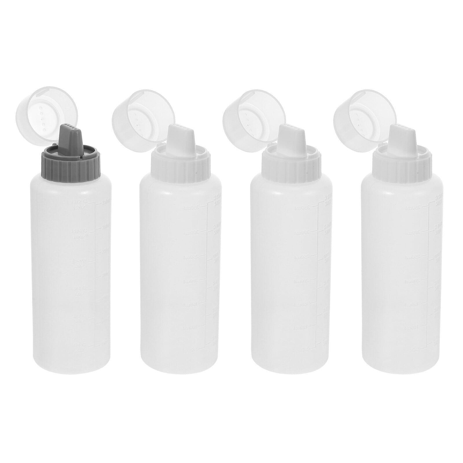 4 Pcs 5 Row Hole Squeeze Sauce Bottle Ketchup Jam Bottles Salad