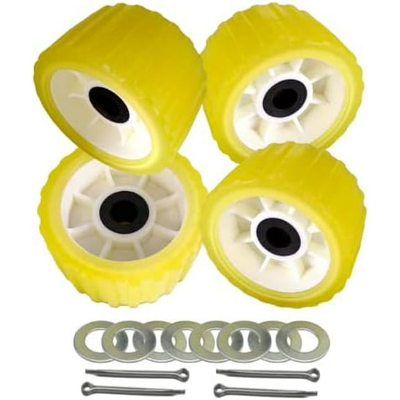 4 Pcs 5" X 3" Boat Trailer Wobble Rollers Polyurethane Mounting Hole Diameter 4/5"$$Watercraft