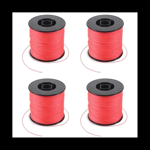 4 Pcs 500M 100LB 0.5mm Super Strong Braided Fishing Line PE Strands Color:Red