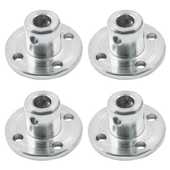 4 Pcs 5mm Metal Flange Shaft Coupling Rigid Flange Coupling Motors Guide Shaft Bearing