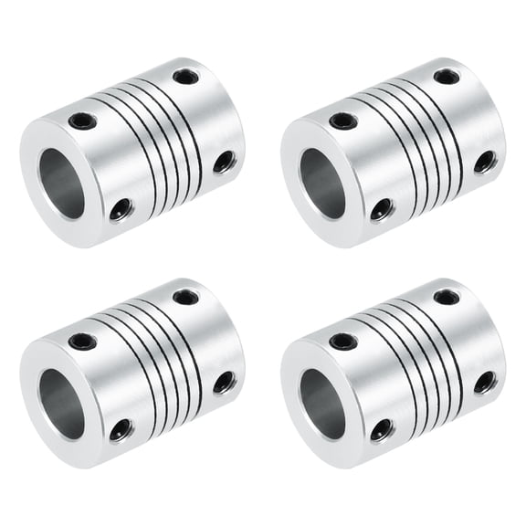 4 Pcs 5mm to 10mm Alloy Shaft Coupling L24.5xD19 for Encoders and Motors,Silver