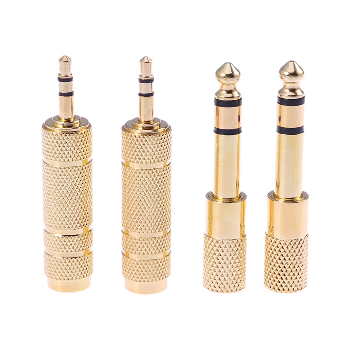 4 Pcs 6.5mm Male to 3.5mm Female Stereo Audio Adapter Gold Plated