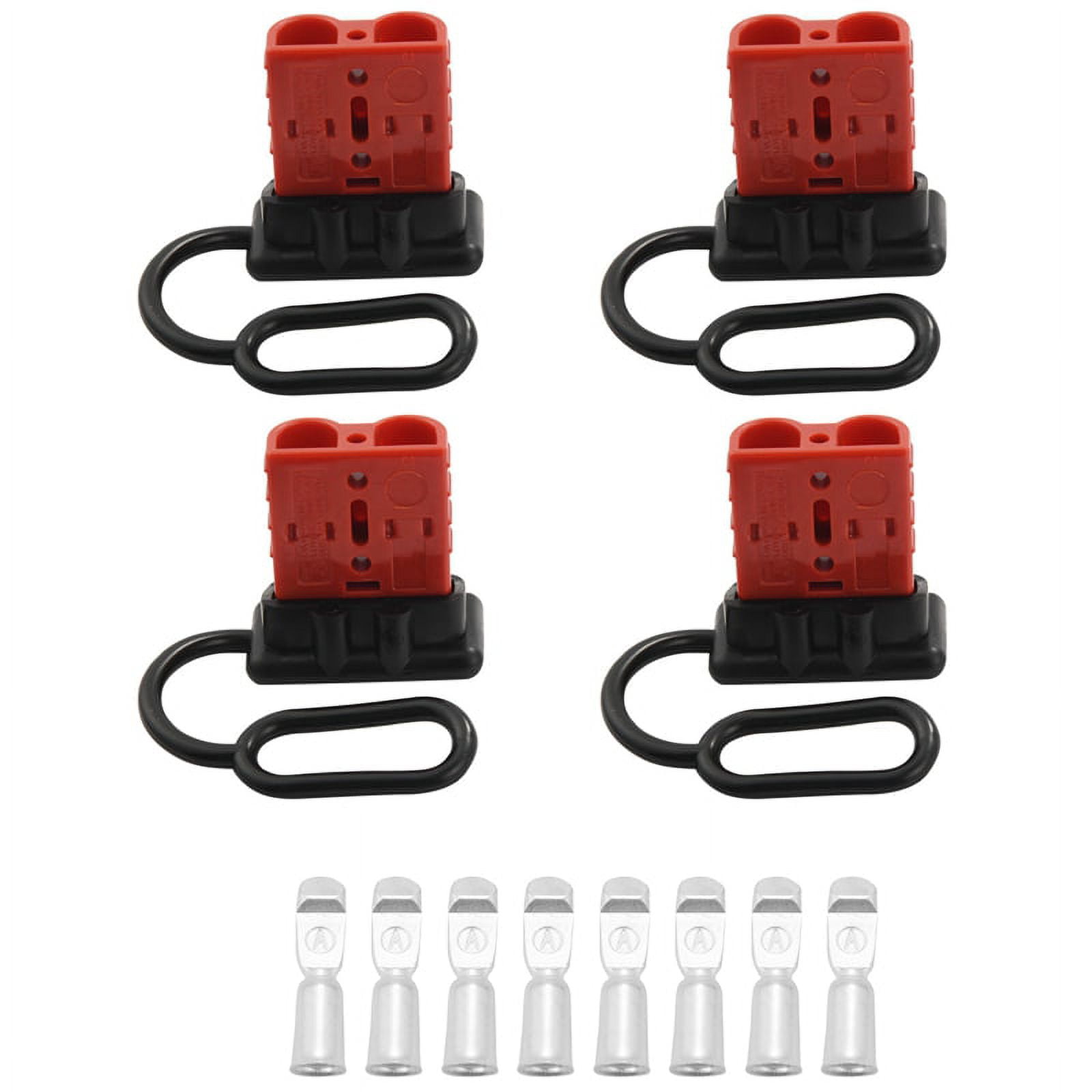 4 Pcs 68 Gauge 50A Battery Quick Connect/Disconnect, Jumper Cable Plug