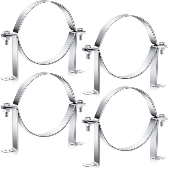 4 Pcs 6 Inch B Vent Wall Strap Round Gas Vent Pipe Strap Rigid Split Ring Hanger