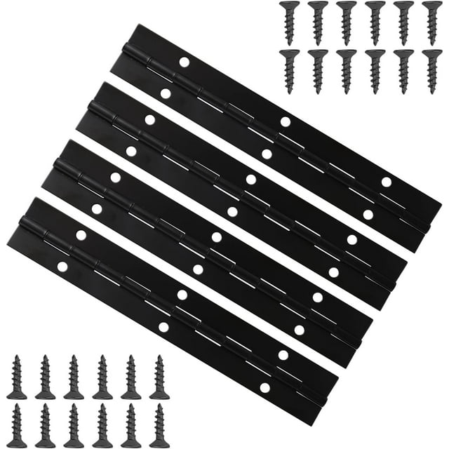 4 Pcs 6 Inch Piano Hinges and 24 Screws, Metal Piano Hinge Stainless