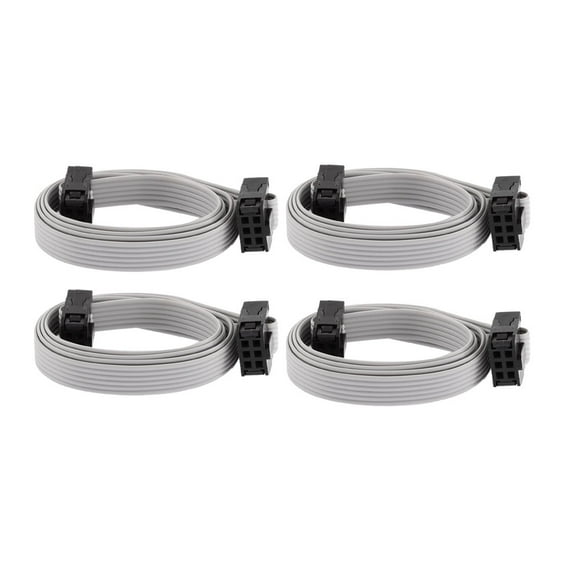 4 Pcs 6 Pin 6 Wire IDC Socket Flat Cable 50cm Long