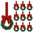 thumbnail image 1 of 4 Pcs 6" Small Christmas Kitchen Cabinet Wreaths with Ribbon Mini Kitchen Cabinet Christmas Decor for Window Door, 1 of 6