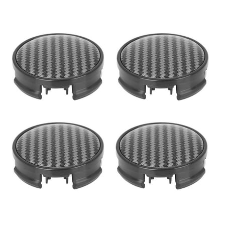 4 Pcs 62mm 4 Lugs Universal Matte Black Auto Car Wheel Center Caps Hub Cover Caps Protectors Auto Carbon Fiber Pattern