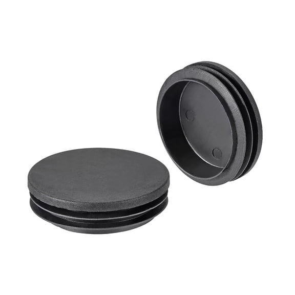 4 Pcs 63mm Dia Plastic Tubing Plug Round Post End Caps for Handrail Stair Newel Guardrail Tube Black